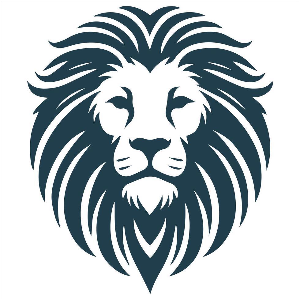 Majestic Lion Head Silhouette Design vector