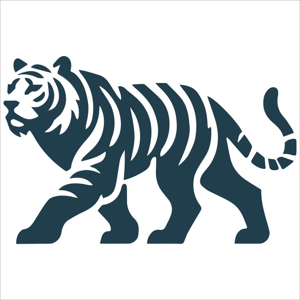 Wild Tiger Silhouette Art vector