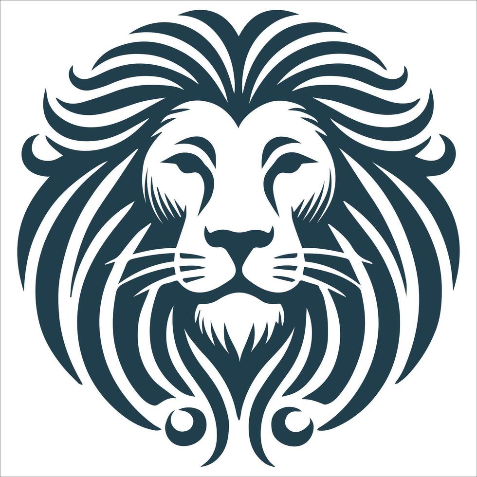 Elegant Lion Silhouette with Noble Features vector