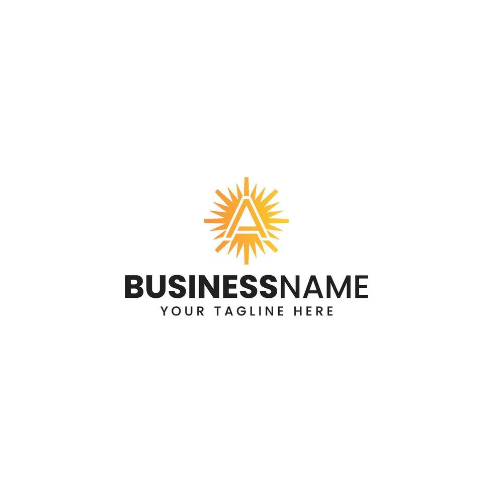 Sunshine Letter A Logo design vector