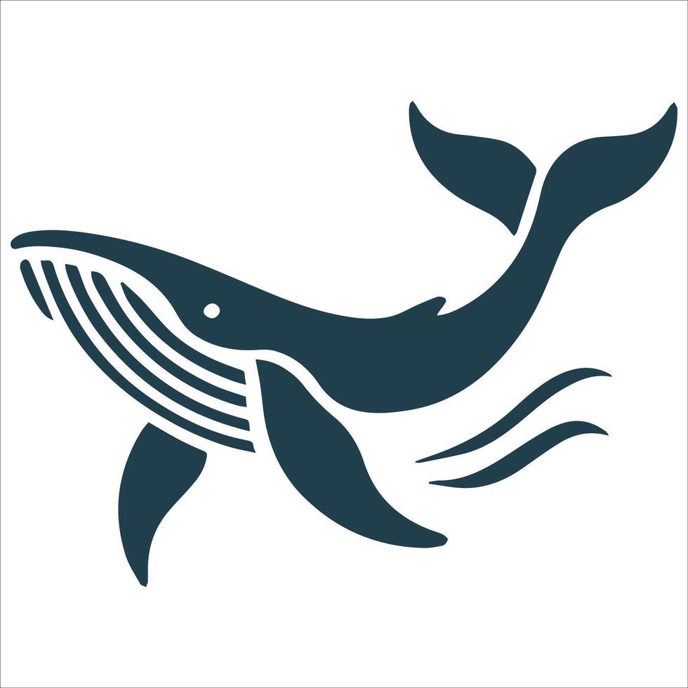 Oceanic Majesty Whale Silhouette vector