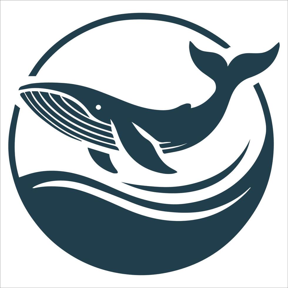 Tranquil Whale Silhouette Art vector