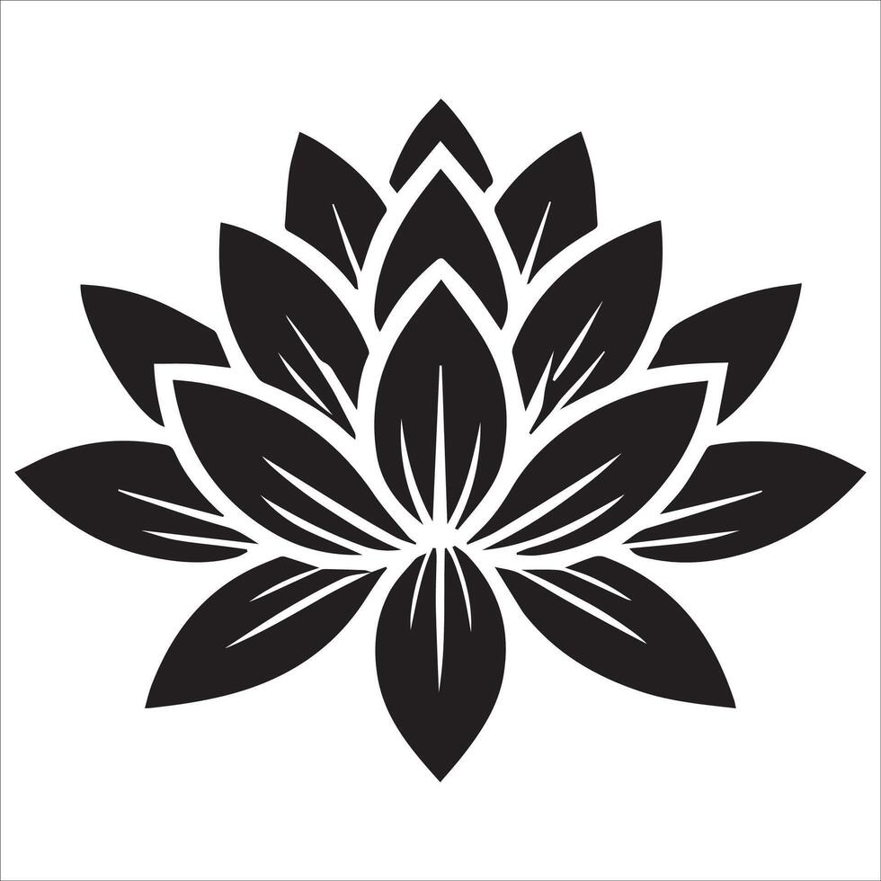 Divine Lotus Silhouette Illustration vector