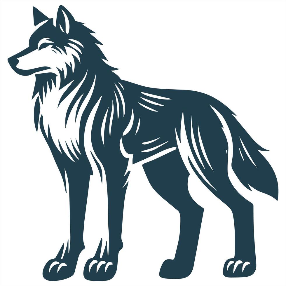 Whispering Wolf Silhouette Design vector