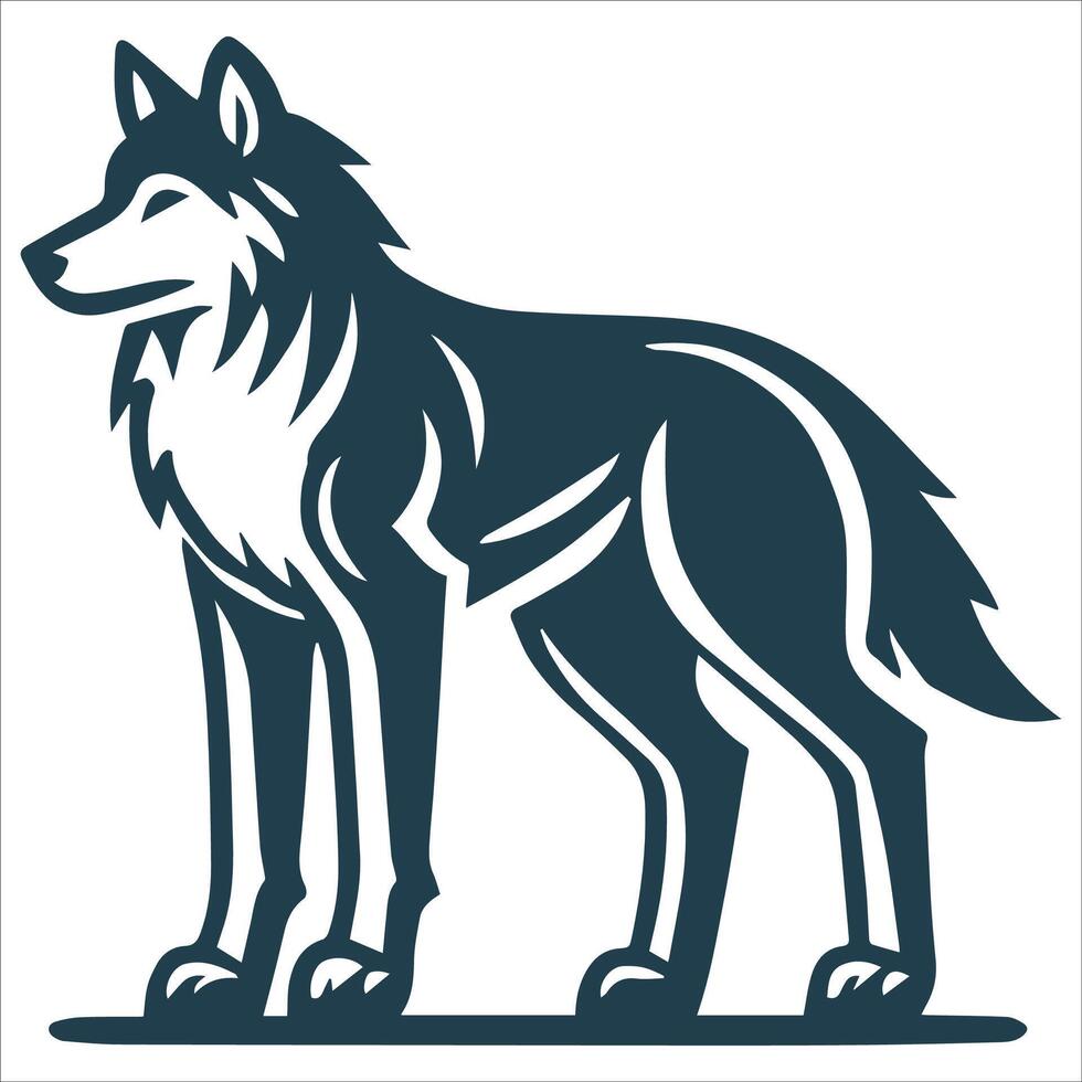 Stealthy Wolf in Silence Silhouette vector