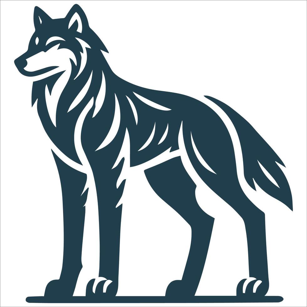 Howling Wolf Silhouette Art vector