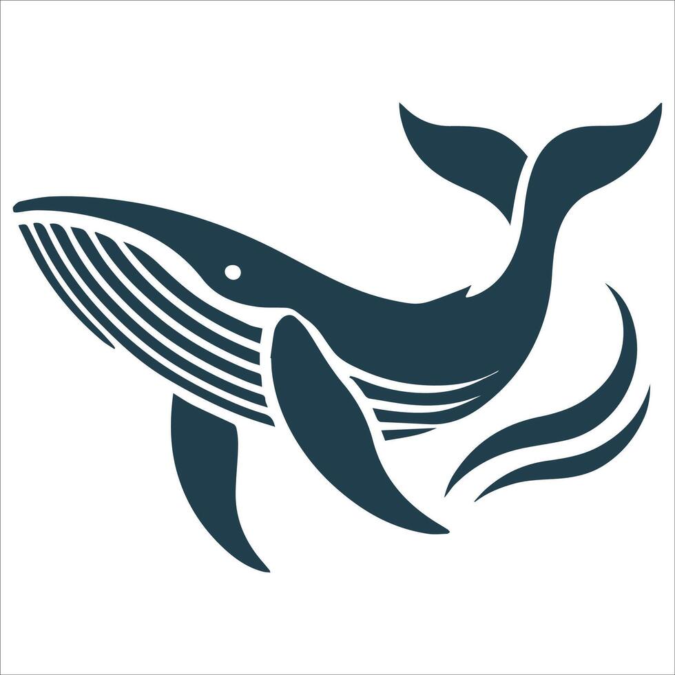 Peaceful Whale Silhouette Design vector