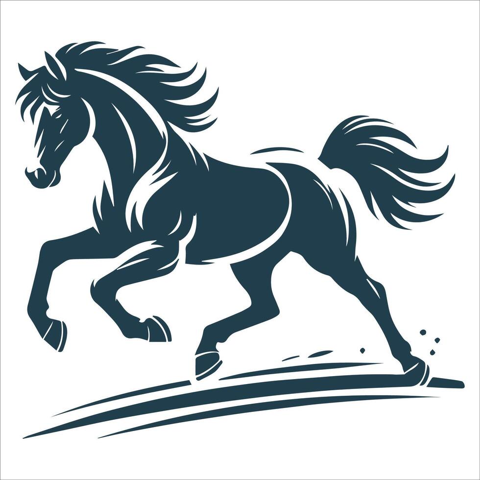 Graceful Stallion Silhouette Illustration vector