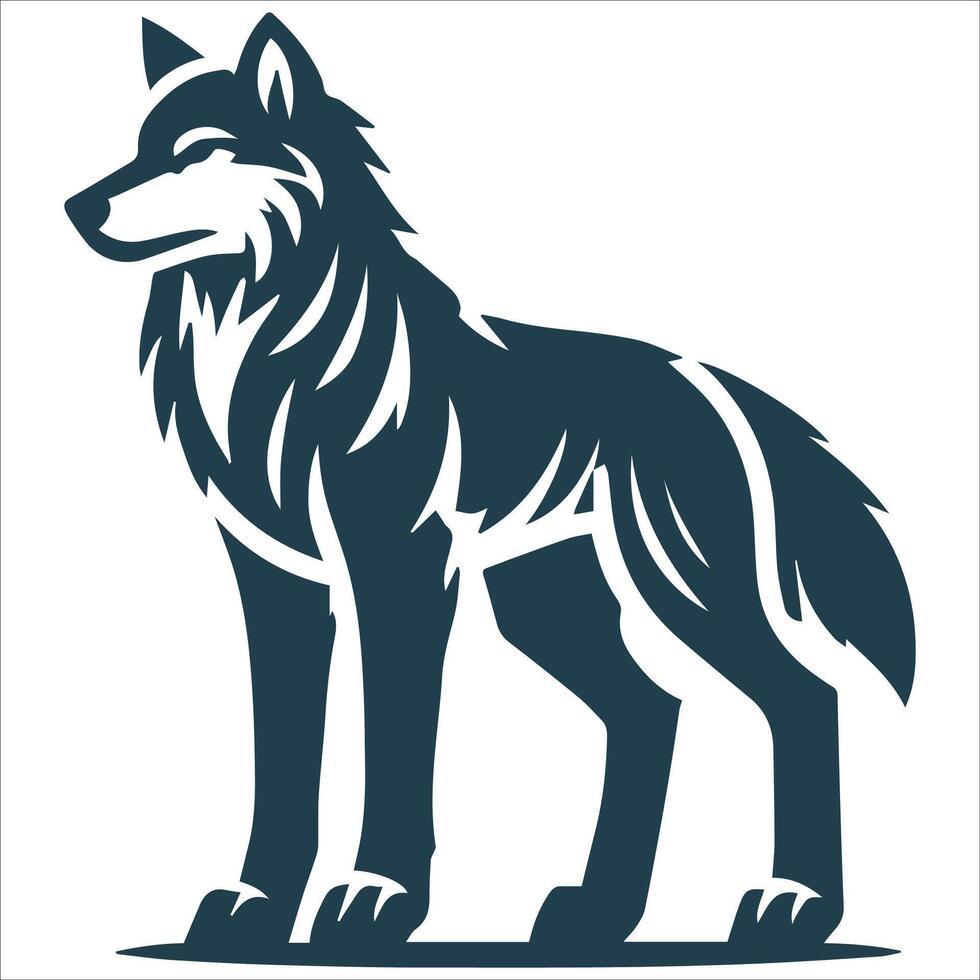 Gentle Wolf Silhouette Art vector
