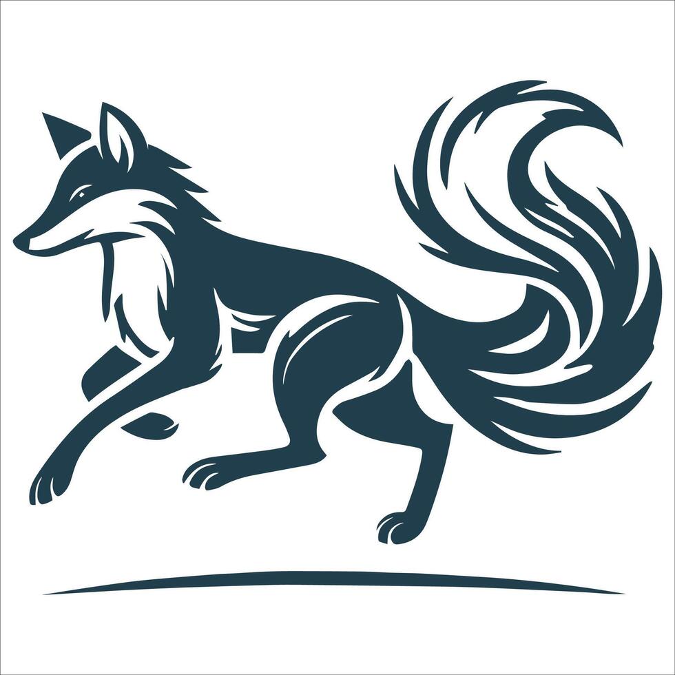 Silent Wolf Silhouette Design vector