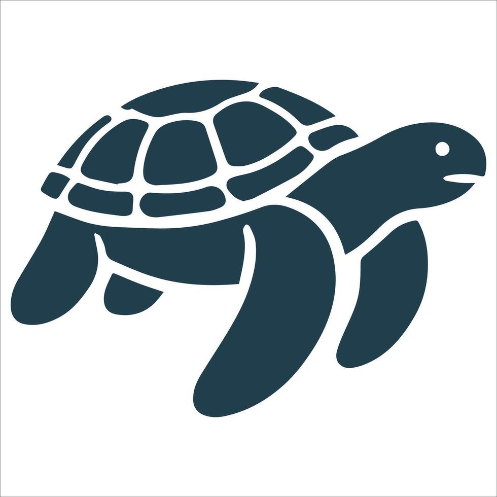 Serene Turtle Silhouette Artwork vector