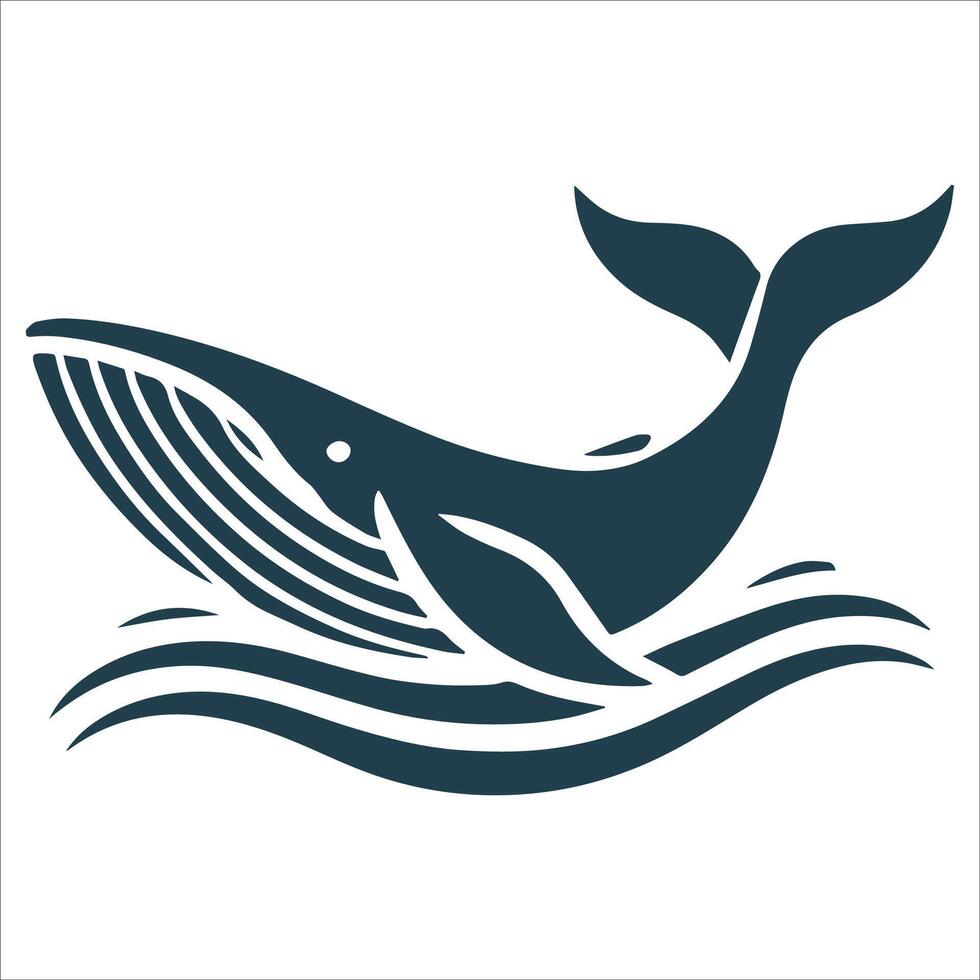 Whale in Motion Silhouette Artwork vector