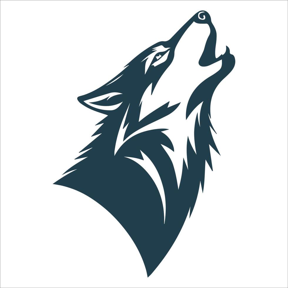 Serene Wolf Silhouette Illustration vector