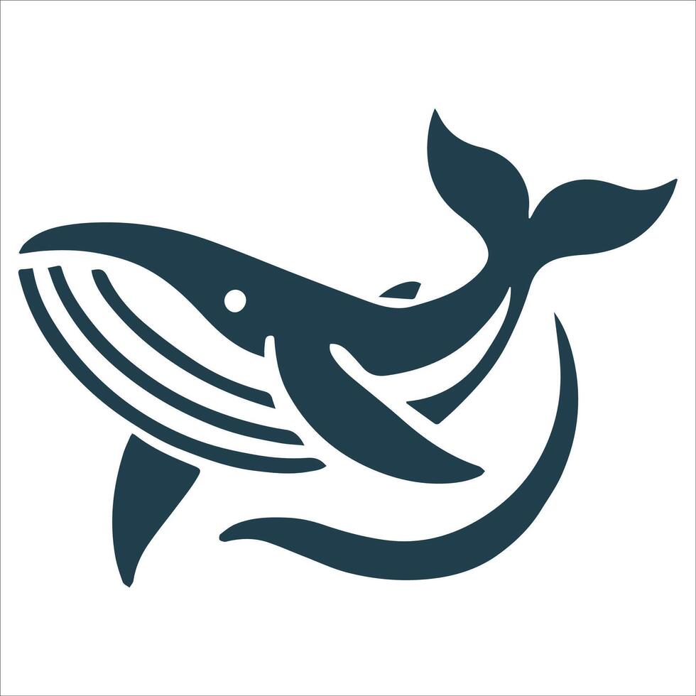 Ocean King Whale Silhouette Design vector