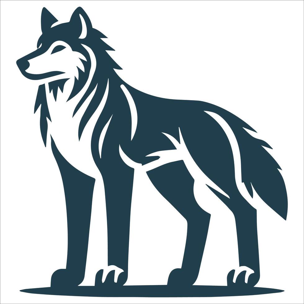 Majestic Quiet Wolf Silhouette vector