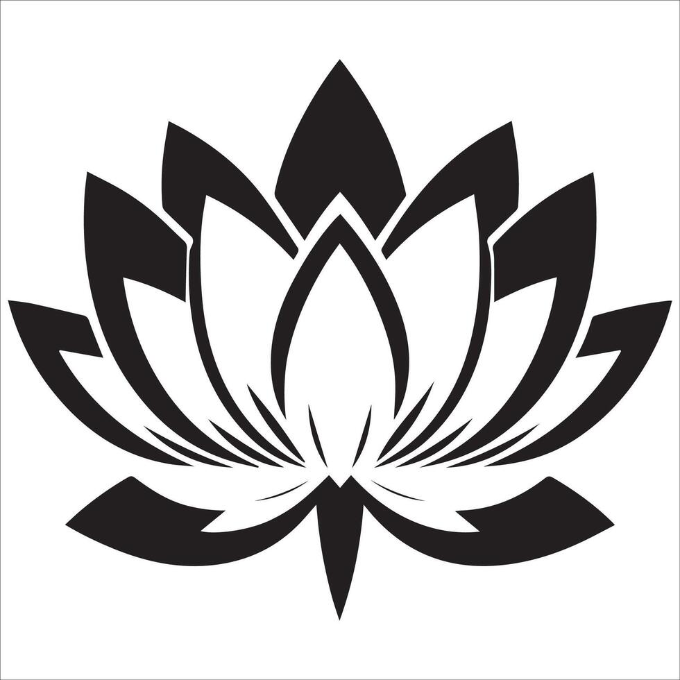 Silhouette of lotus flower vector