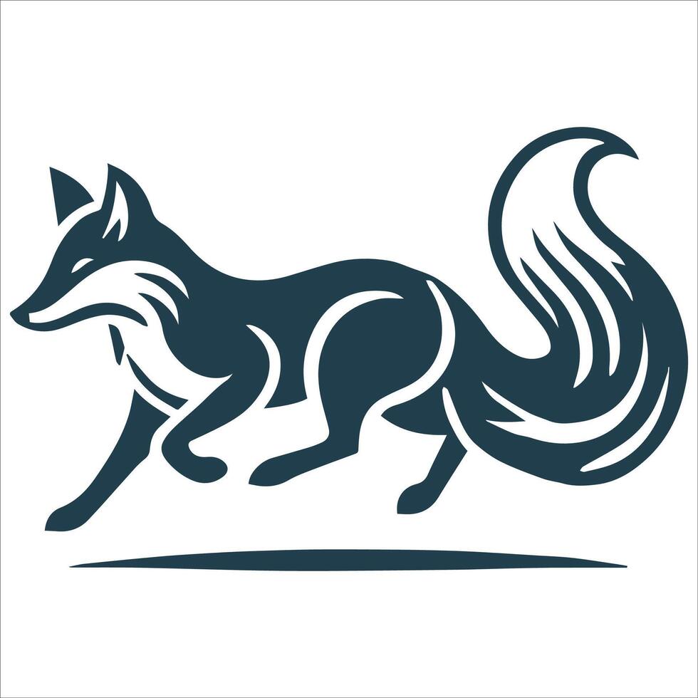 Peaceful Wolf Silhouette Illustration vector