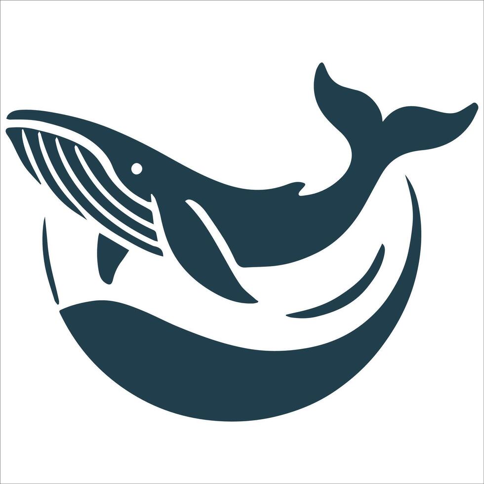 Serene Whale Silhouette Illustration vector