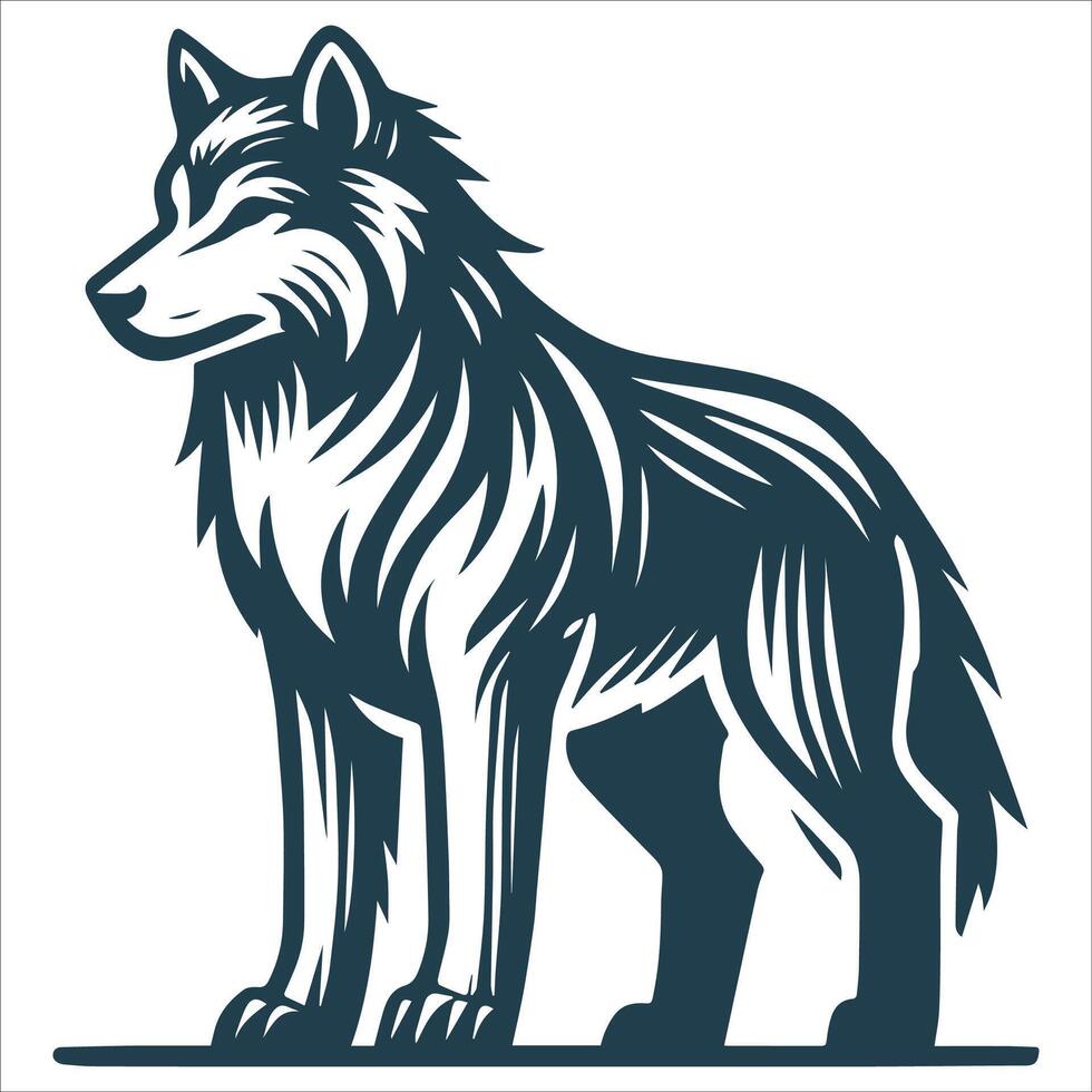 Nighttime Wolf Silhouette Artwork vector