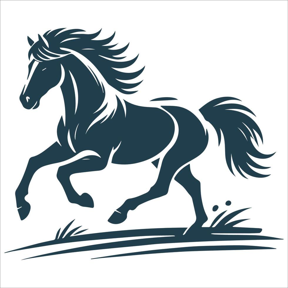 Dynamic Stallion Silhouette Design vector