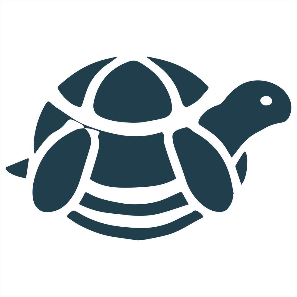 Quiet Ocean Turtle Silhouette vector