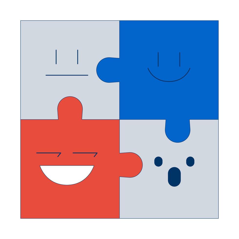 Effective team dynamic 2D illustration concept. Cooperation coworkers puzzles jigsaw. Fitting employees personalities cartoon composition isolated on white. Metaphor abstract flat graphic vector