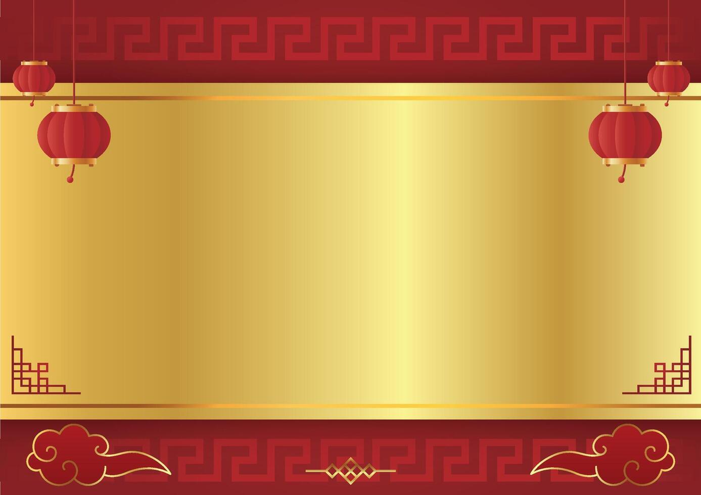 Background Red and Gold Chinese New Year Elegant vector