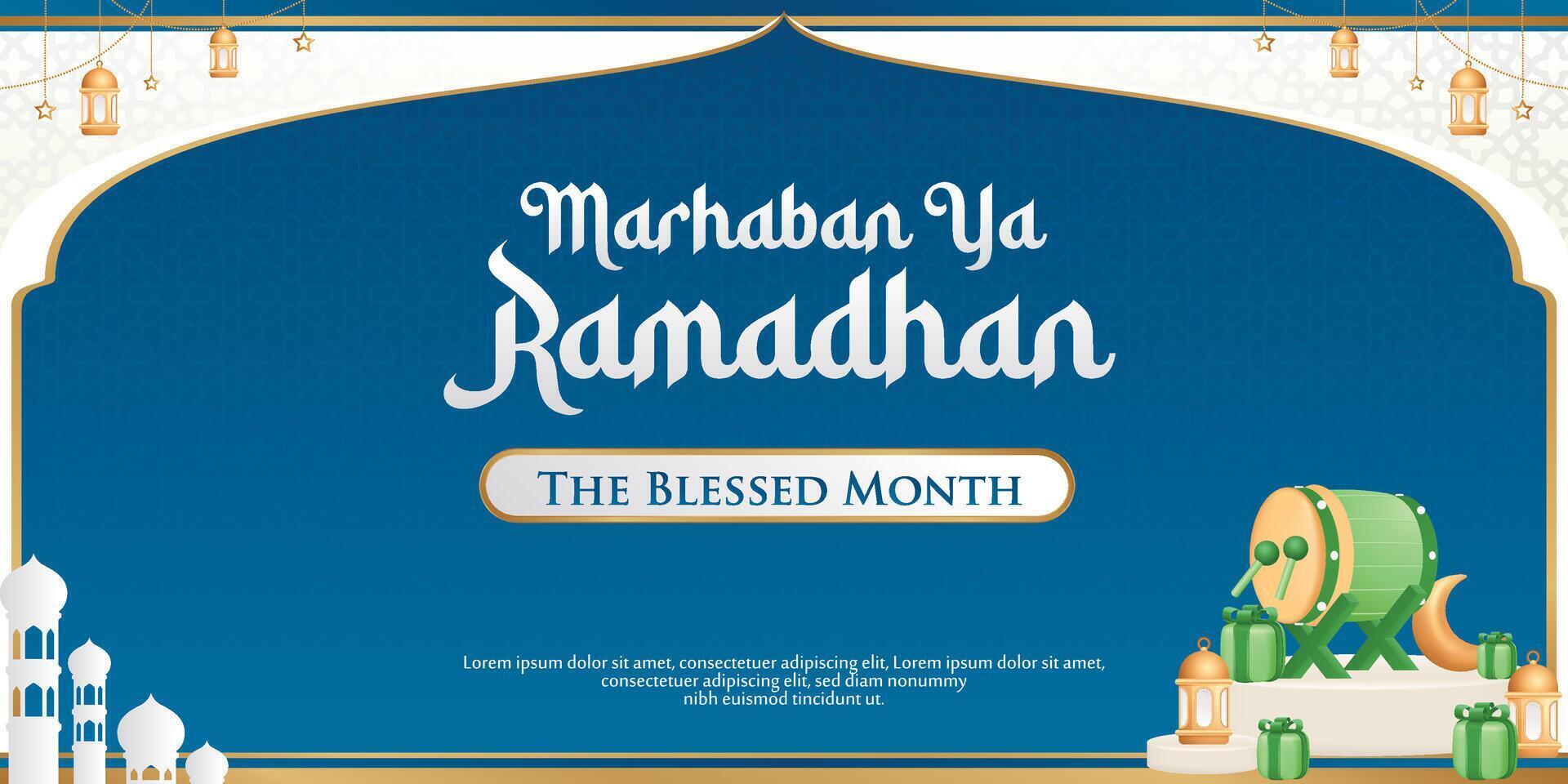 Background Banner Islami Ramadhan and Ied Mubarak vector
