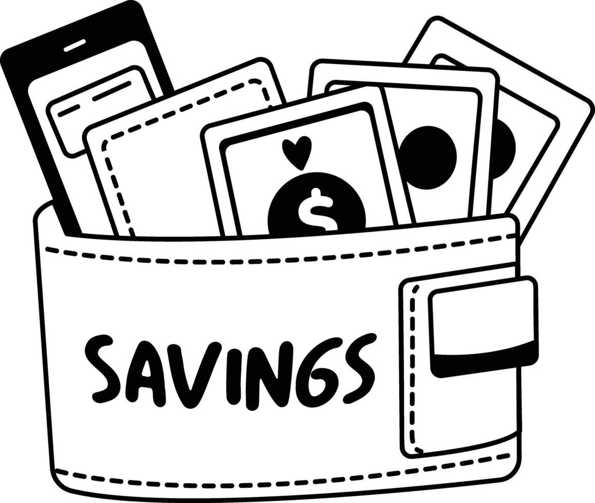 A glyph style sticker of a savings wallet, glyph sticker vector