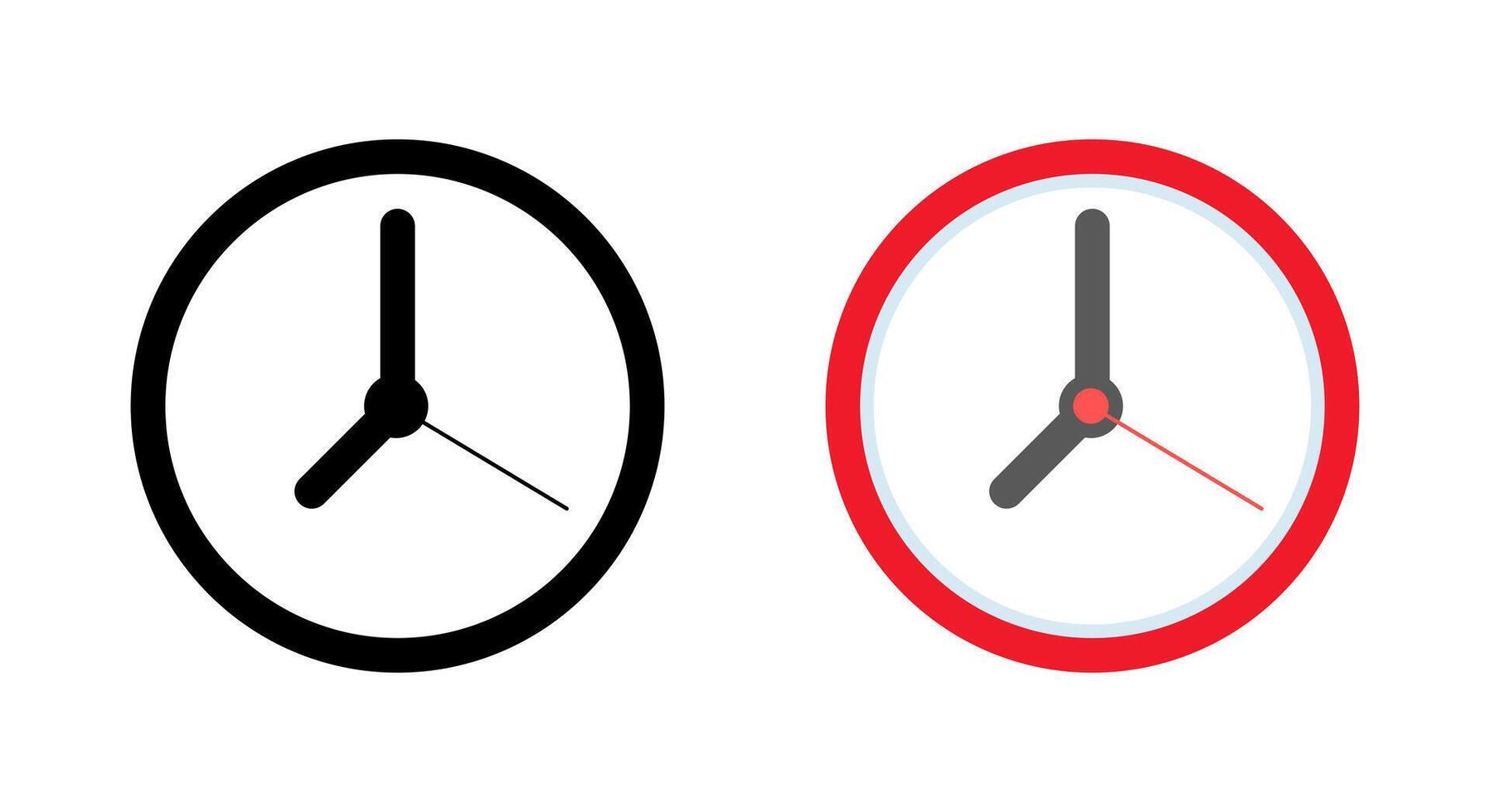 Wall clock icon in flat design. Time sign symbol vector