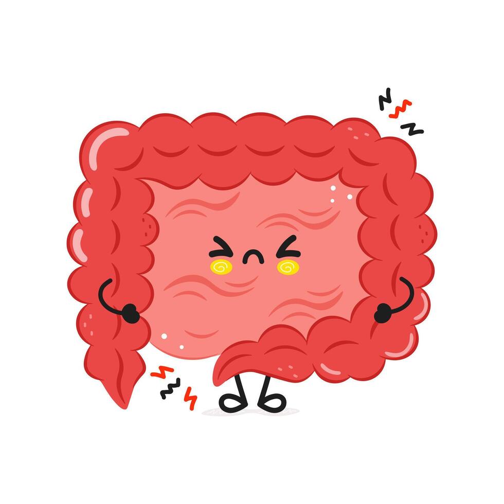 Cartoon representation of an upset Intestine vector