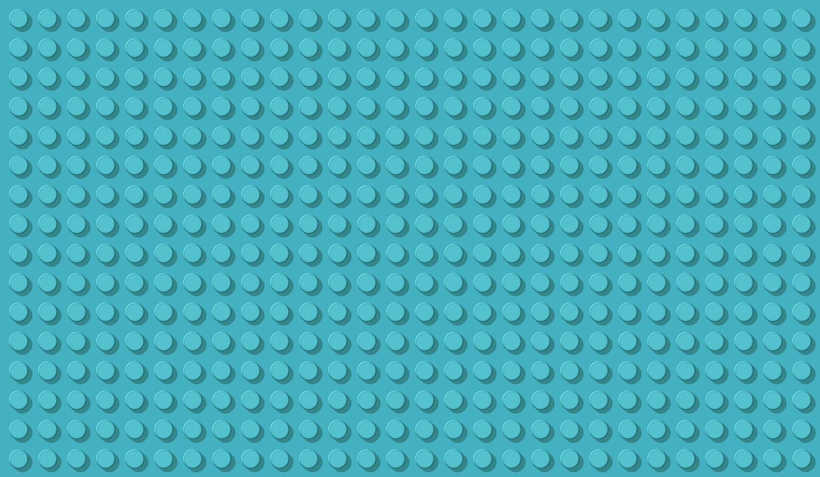 Cyan Plastic Toy Baseplate Background With Grid of Circular Studs, Wide Banner 16x9 Backdrop vector