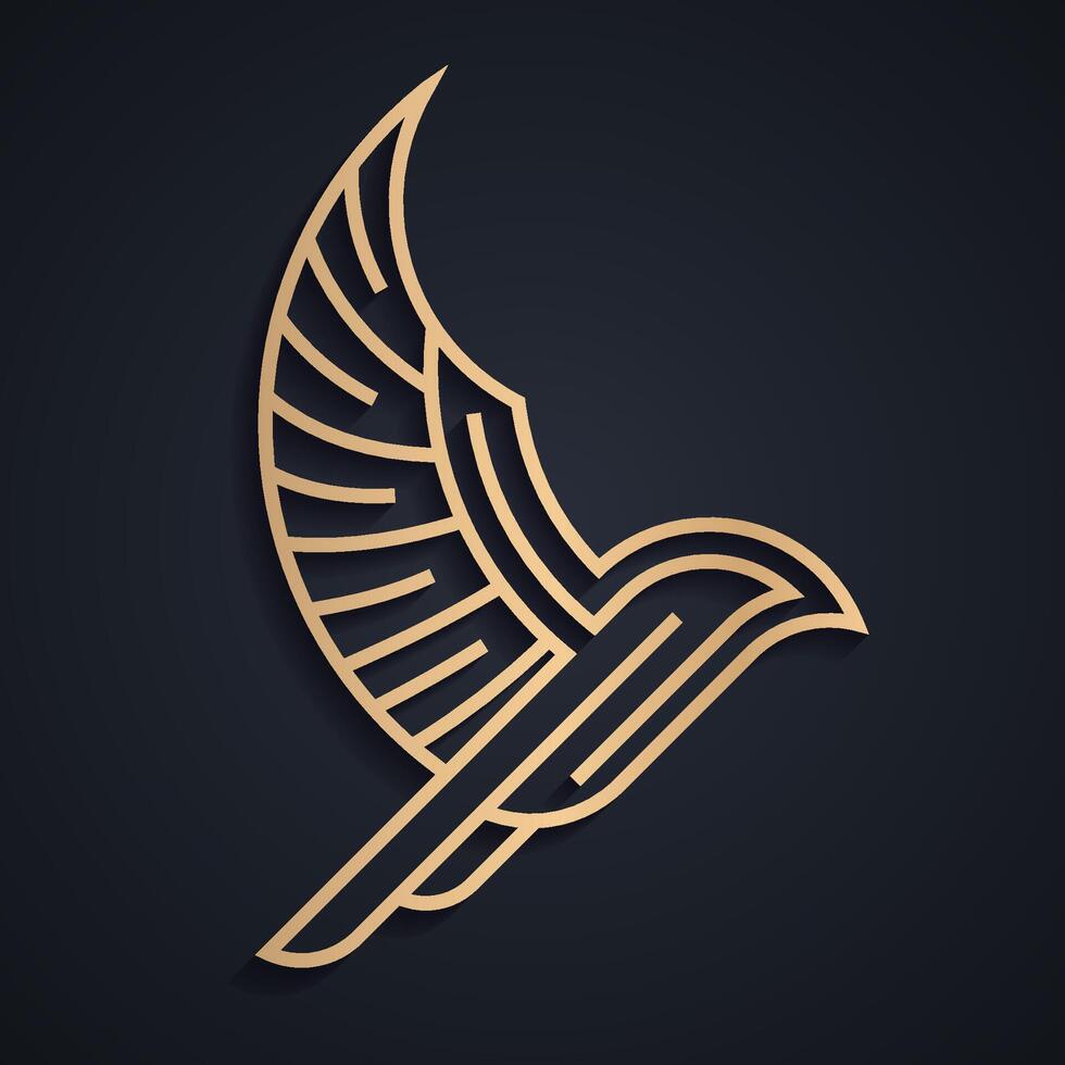elegant linear bird simple logo vector