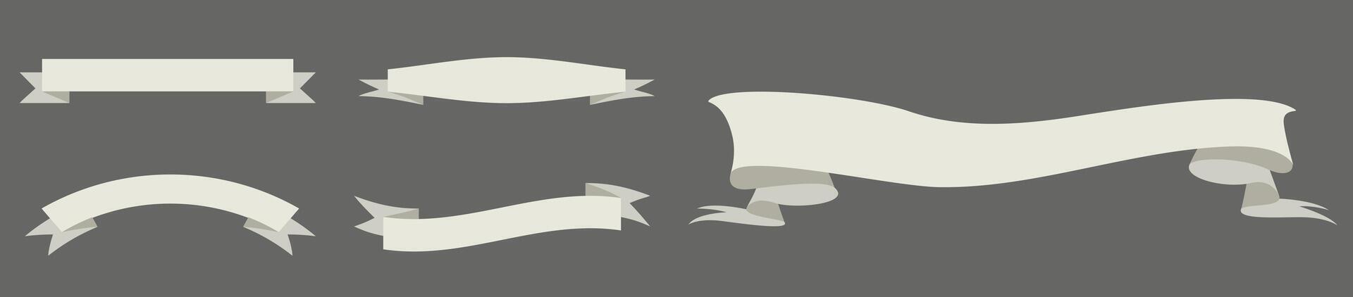 Ribbons. Set of ribbons on a dark background. Ribbons for announcements and posters. EPS 10. vector