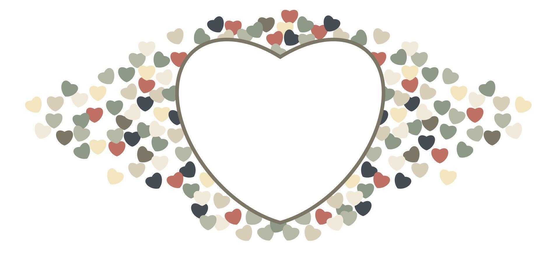 Frame of hearts. Many hearts. Love symbol icon set. Love symbol . vector