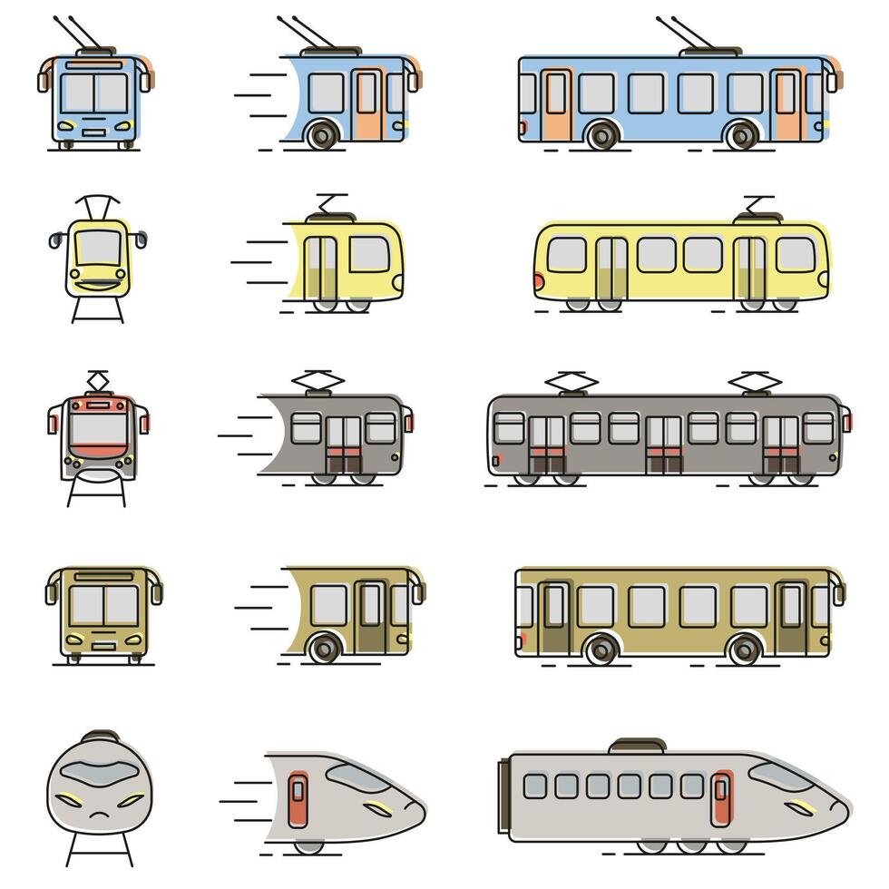 Public transport. Public transport illustration. Transport business concept. vector