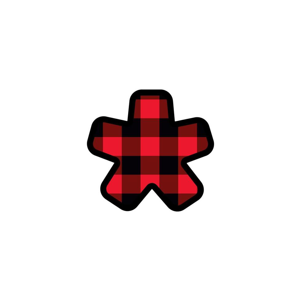 Alphabet number punctuation mark font, red lumberjack plaid pattern for asterisk vector