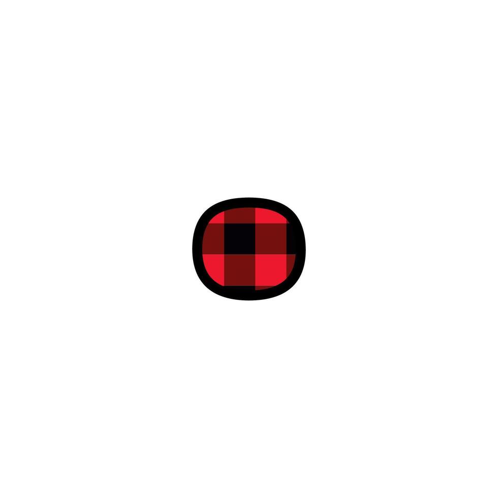 Alphabet number punctuation mark font, red lumberjack plaid pattern for Full Stop or dot or period vector