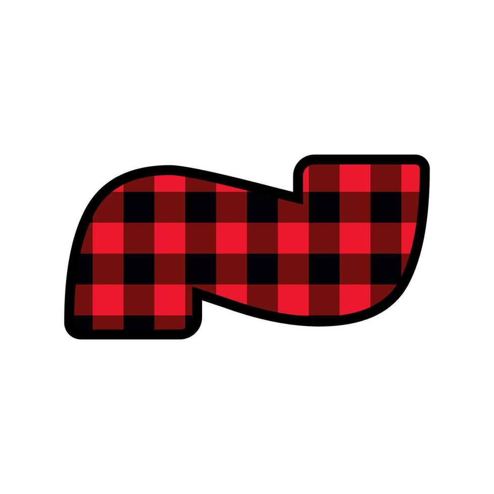 Alphabet number punctuation mark font, red lumberjack plaid pattern for tilde vector