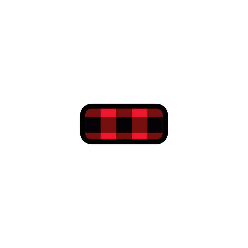 Alphabet number punctuation mark font, red lumberjack plaid pattern for Hyphen or Dash or Underscore or minus or take vector