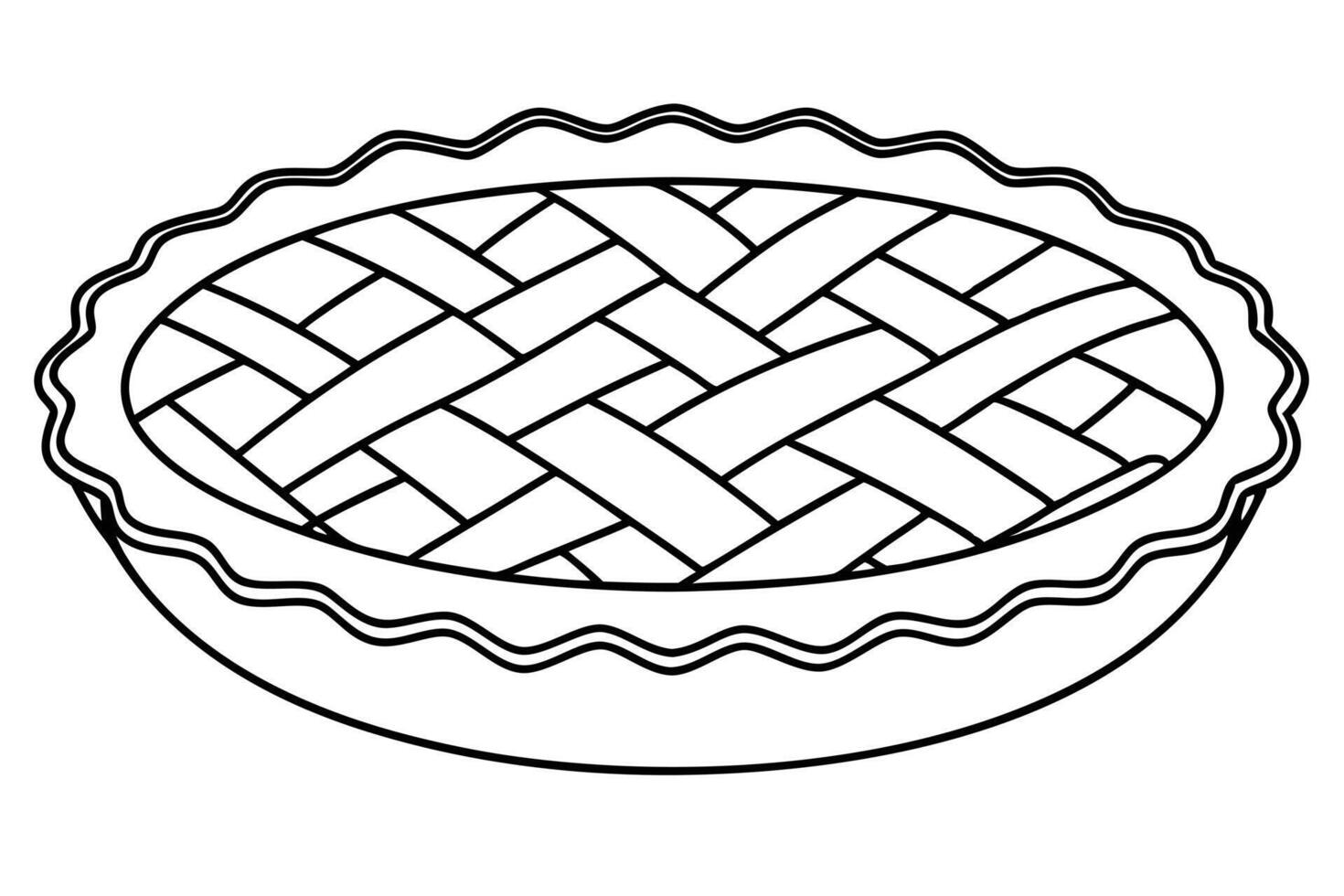 Simple Line Drawing of a Classic Pie vector