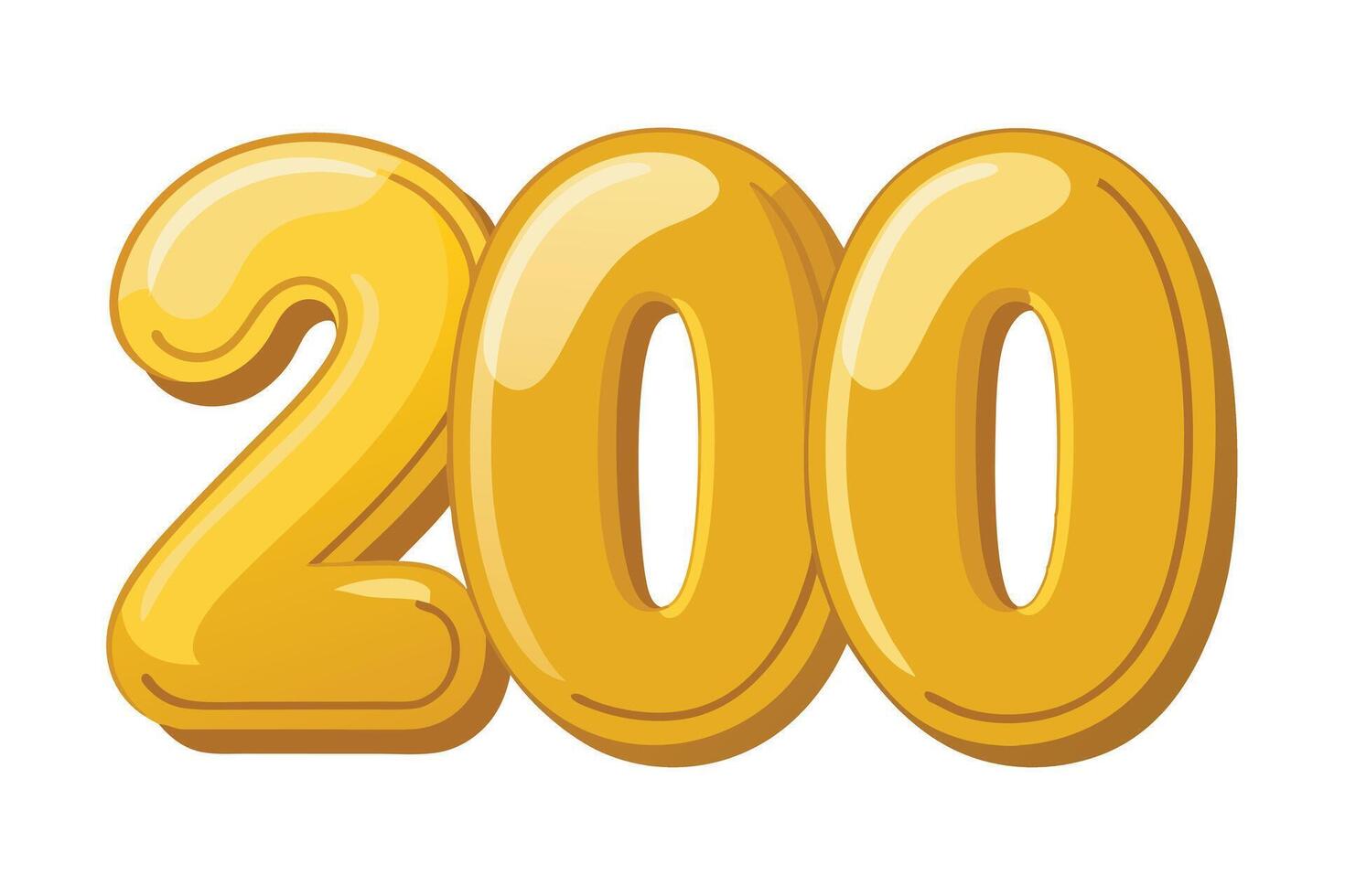Celebrating 200 A Vibrant Gold Number Graphic vector