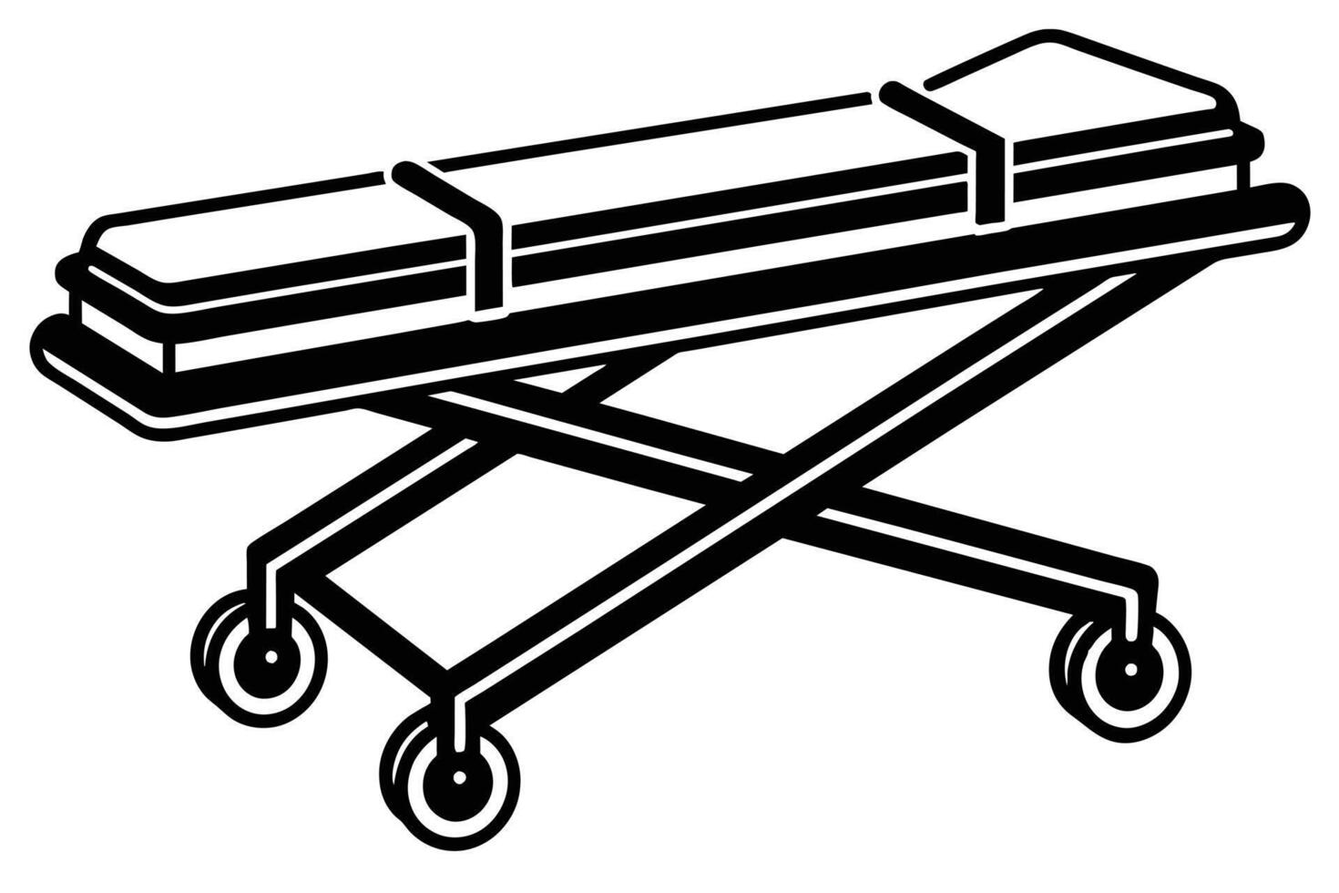 Medical stretcher illustration, perfect for healthcare resources. vector