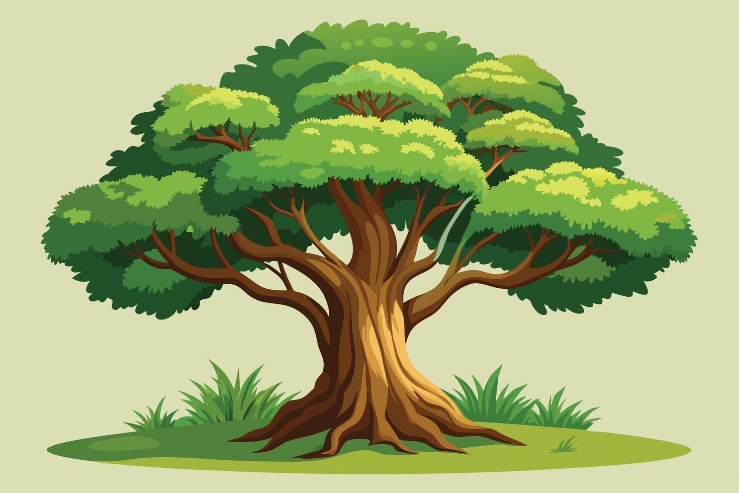 Vibrant illustration of a lush, full-bodied tree. vector