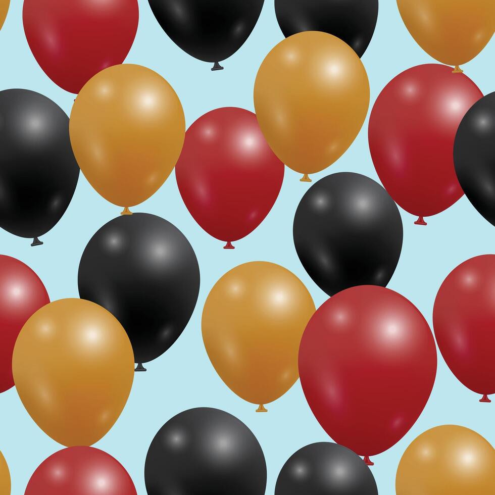 Colorful seamless pattern with balloons on blue background vector