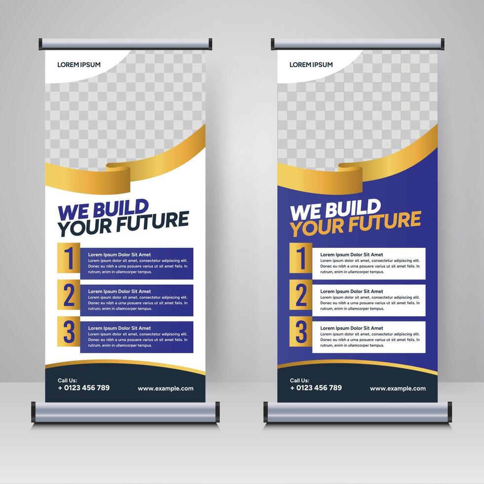 Corporate rollup or X banner design template, for business vector