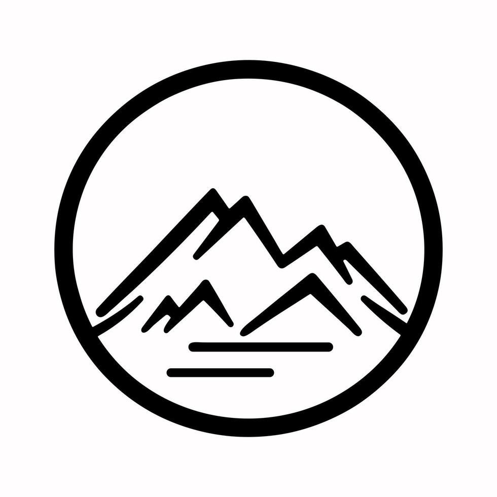 Travel logo design. Mountain silhouette on white background. Simple illustration vector