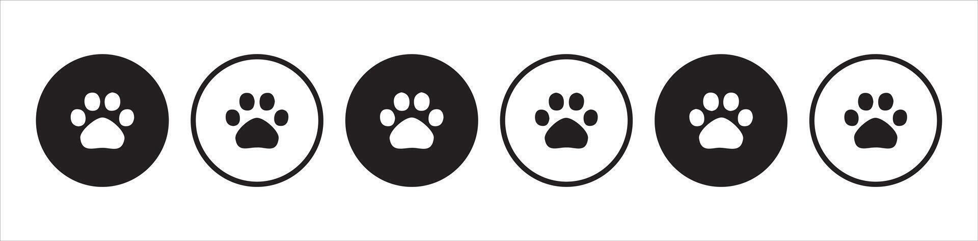 Animal footprint icons. Paw foot trail print.illustration eps 10 vector