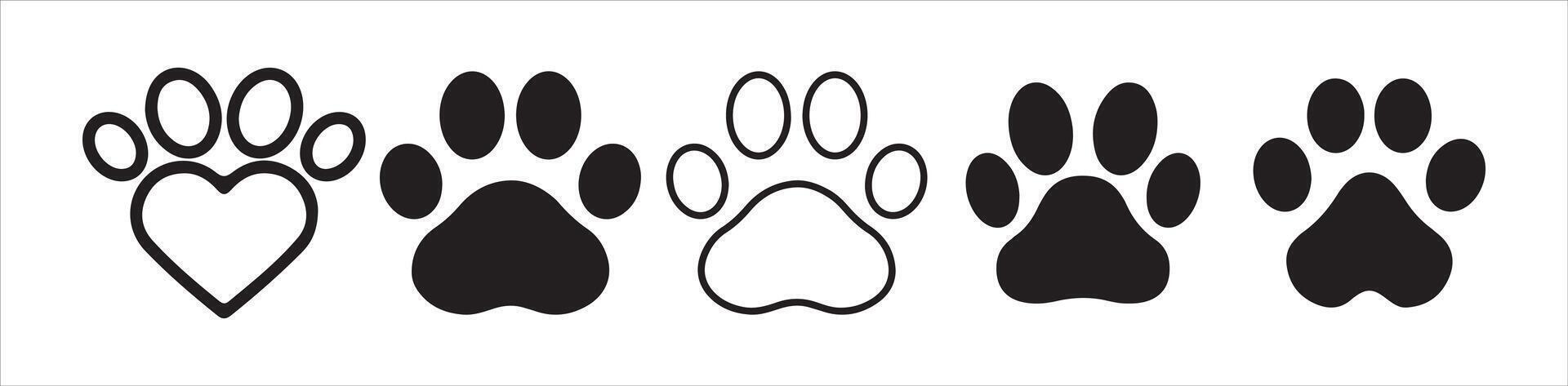 Paw icon set. for mobile concept and web design. vector