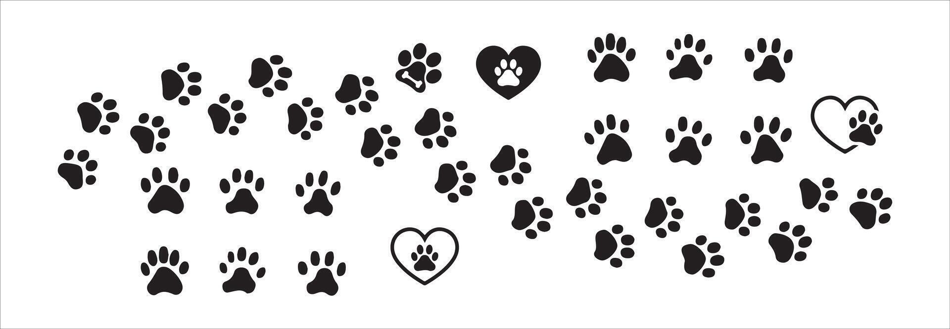 Paw icon set. vector